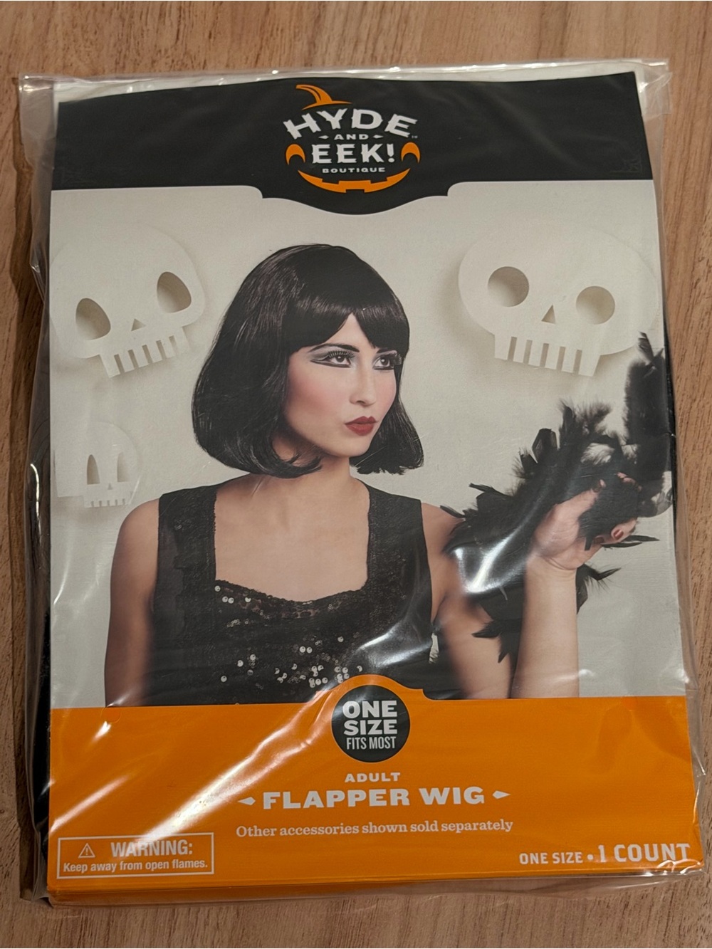 New Women's Black Flapper Wig Halloween accessories one size costume party
